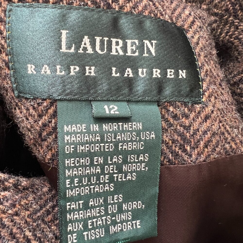 Lauren - Ralph Lauren - Wool Blazer - Suit Jacket - Zip Up - Size 12 - Picture 14 of 15
